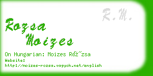 rozsa moizes business card